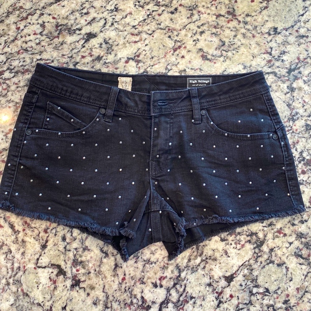 Women’s Volcom Cut Off Shorts - Black w/ studs. Size 27.